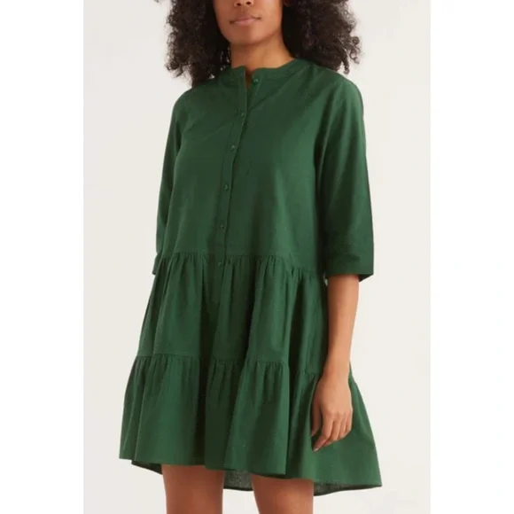 Apiece Apart | Dresses | Apiece Apart Organic Cotton Linen Drop Mini Dress  Nwt Maurino Jadeite Green Xl | Poshmark